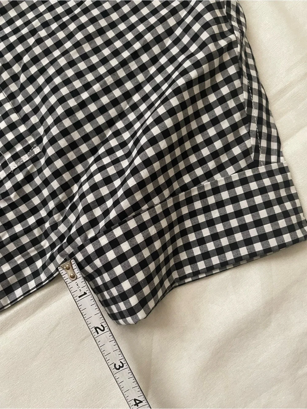 J. Crew Black and White Gingham relaxed Midi Shirt Dress with Tie Waist